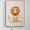 poster leeuw met houten lijst woonkamer