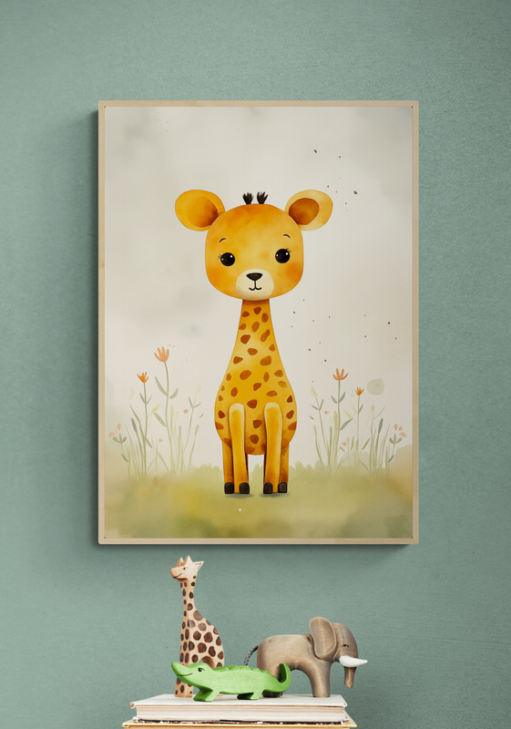 giraffe poster 50x70cm kinderkamer