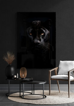 poster zwarte jaguar 50x70cm woonkamer