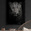 poster luipaard met houten lijst woonkamer