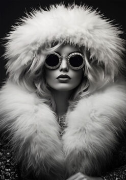 Vrouw met bontjas poster voor de woonkamer