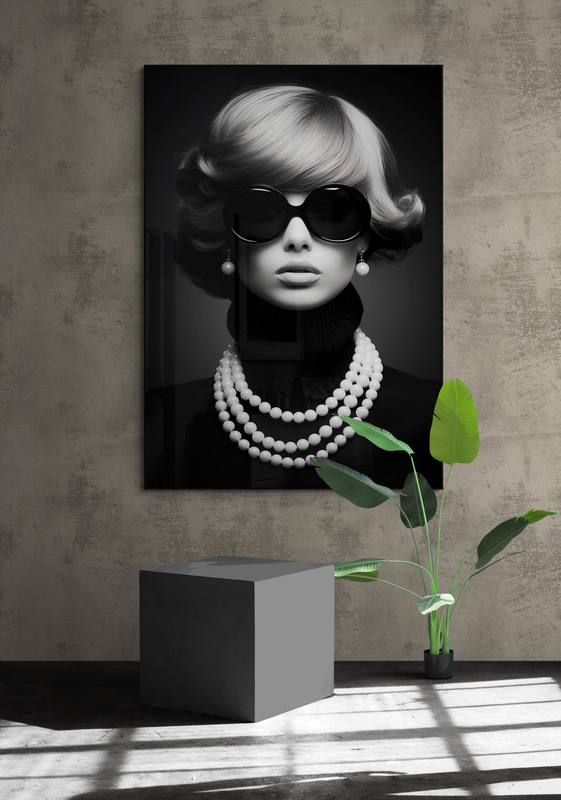 vrouw met parels poster 50x70cm woonkamer