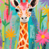 Gekleurde giraffe poster kinderkamer