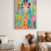 gekleurde giraffe poster 50x70cm kinderkamer