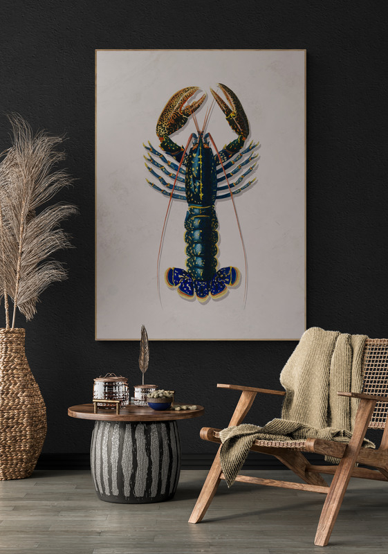 roze kreeft poster 50x70cm keuken