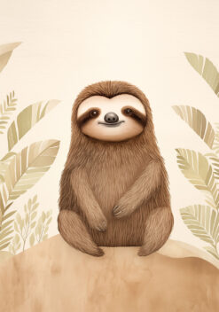 luiaard poster kinderkamer