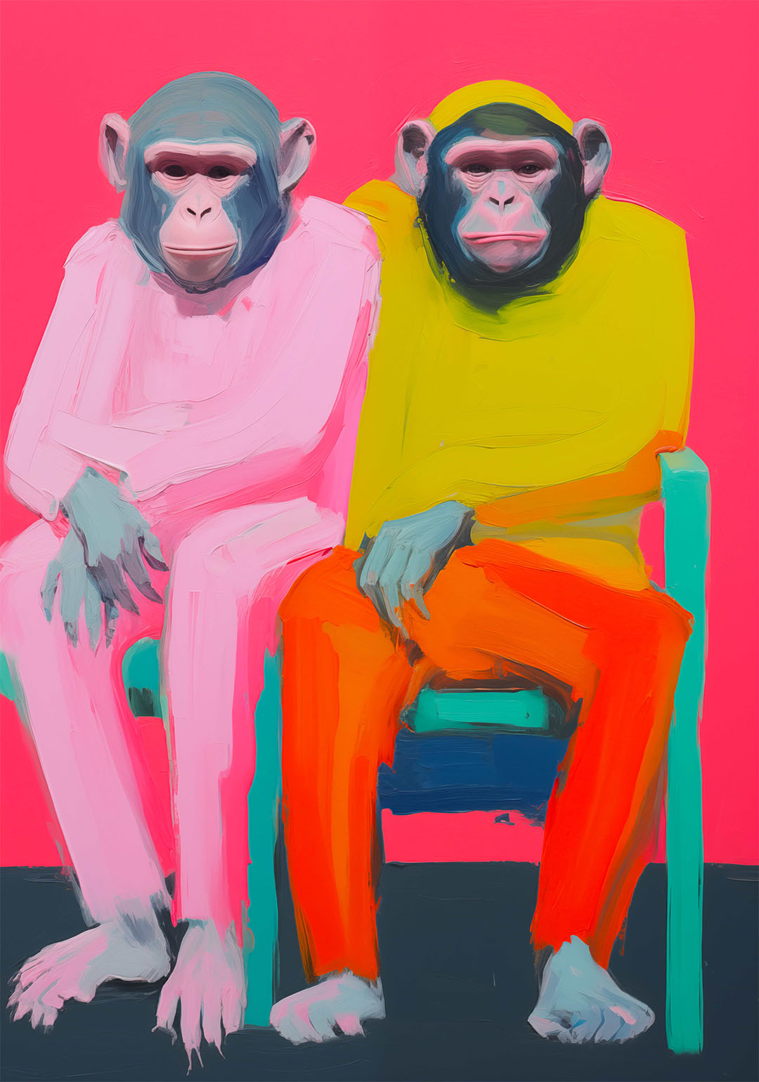 neon twee apen poster