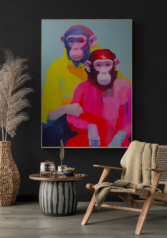 neon apen poster 50x70cm keuken