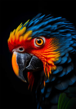 blauwe papegaai poster woonkamer