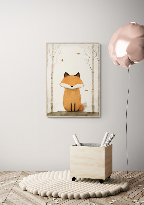 vos in bos poster 50x70cm kinderkamer