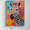 gekleurde zebra poster met houten lijst kinderkamer