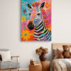 gekleurde zebra poster 50x70cm kinderkamer