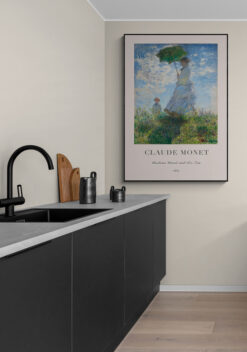 Claude Monet - Madame Monet en haar zoon | poster met houten lijst woonkamer