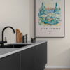 Henri Edmond - Antibes | Poster met houten lijst keuken