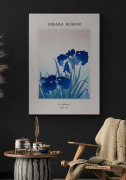 Ohara Koson - Irisbloemen | Poster in houten lijst woonkamer