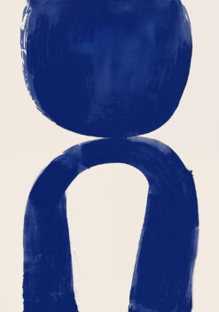abstract blauw Poster woonkamer