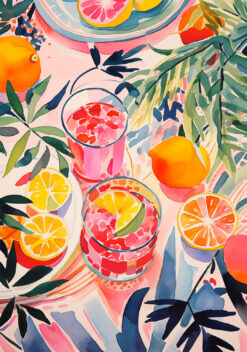 bloemen & citrus poster keuken