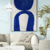 abstract blauw Poster 60x85cm woonkamer