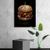 diamanten burger poster met houten lijst keuken