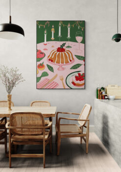 smakelijk kerstdiner Poster 50x70cm woonkamer
