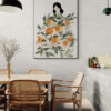 sinaasappel jas Poster in houten lijst woonkamer