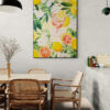 Zon en Citrus poster in houten lijst woonkamer