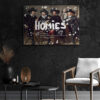 homies poster in houten lijst toilet