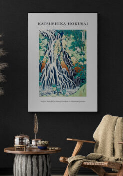 Katsushika Hokusai - Kirifuri waterval | Poster in houten lijst keuken