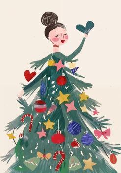 kerstboom jurk poster woonkamer