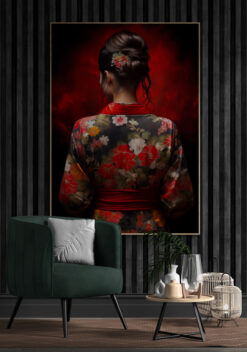 kimono rood poster 50x70cm keuken
