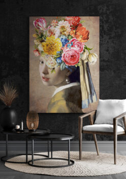 meisje met de parel flowers poster 50x70cm keuken