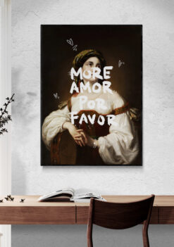 more amor por favor poster met houten lijst slaapkamer