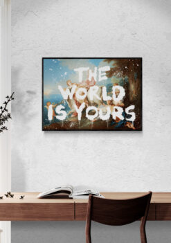 the world is yours poster met houten lijst slaapkamer