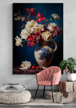 vaas met bloemen poster 50x70cm keuken