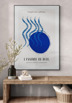 blauwe vormen no2. poster in houten lijst huiskamer