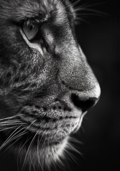 close-up leeuw poster woonkamer