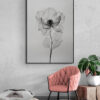 delicate wilde bloem poster in houten lijst huiskamer