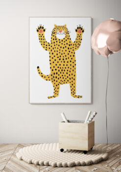 vrolijke cheetah poster 50x70cm leeshoek