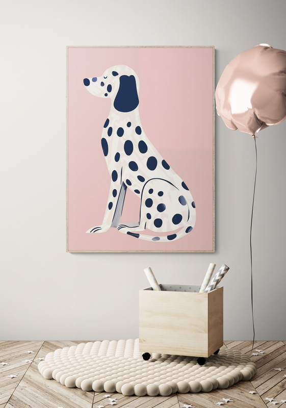 dalmatier poster in houten lijst kinderkamer