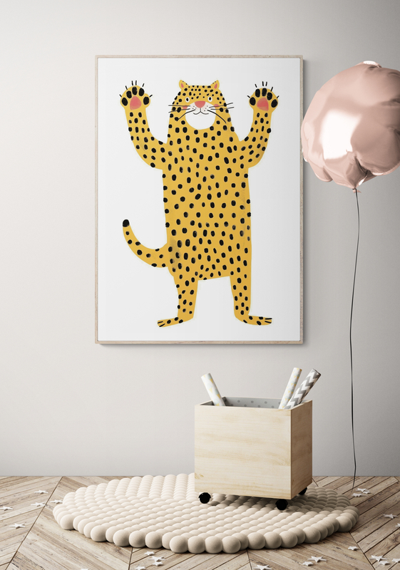 vrolijke cheetah poster 50x70cm leeshoek