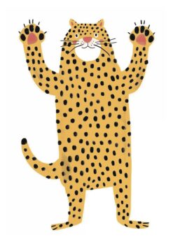 vrolijke cheetah poster kinderkamer