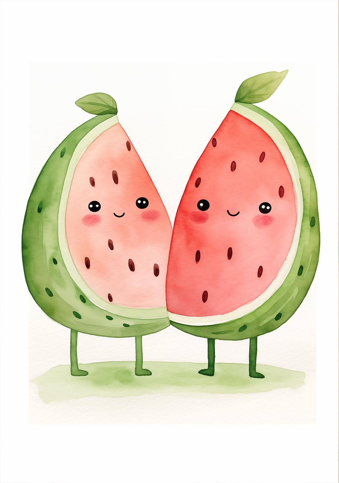 blije watermeloenen poster kinderkamer