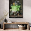 happy hour poster in houten lijst woonkamer