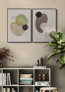 abstract waterverf poster 50x70cm woonkamer