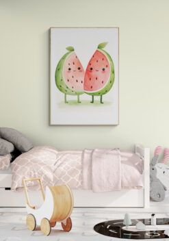 vrolijke meloenen poster 50x70cm kinderkamer