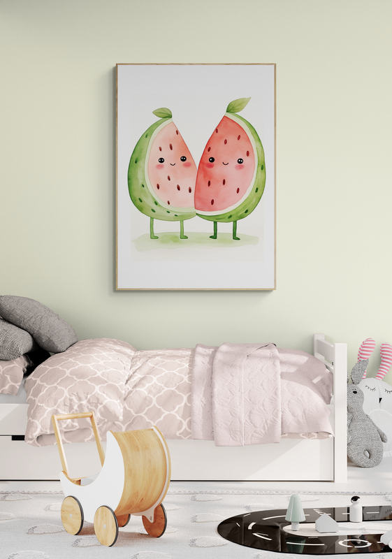 vrolijke meloenen poster 50x70cm kinderkamer