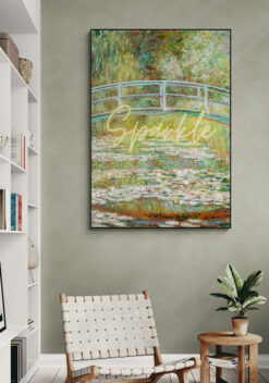 sparkle poster in houten lijst woonkamer