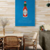 tabasco poster in houten lijst keuken